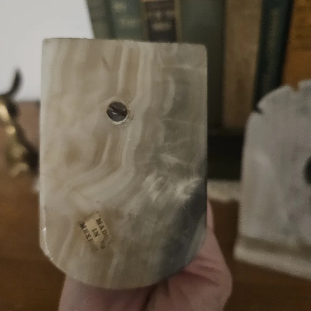 Elegant Marble Stone Horse Head Bookends READ ALL NOTES SOME CALLOUTS - Picture 2 of 7